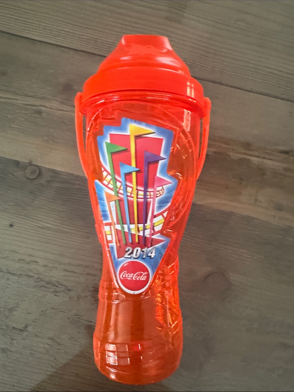 Six Flags Coca Cola Bright Orange Drink Cup (no straw)